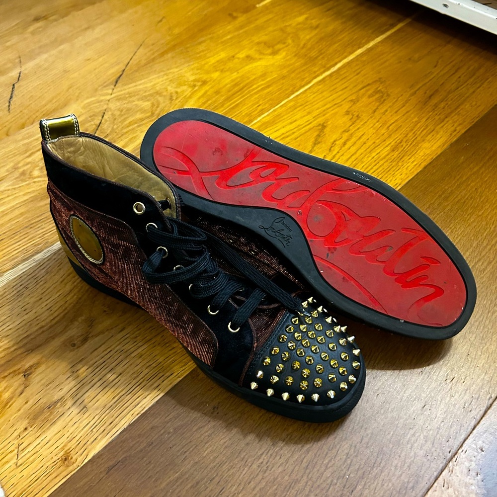Christian Louboutin 43.5 sneakers with gold spiked toes